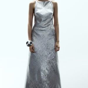 Mango Elegant Silver Evening Gown